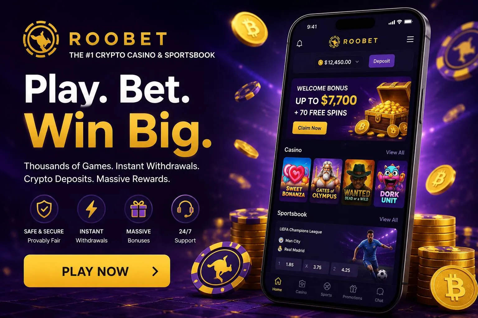 Application ROOBET installée sur un smartphone